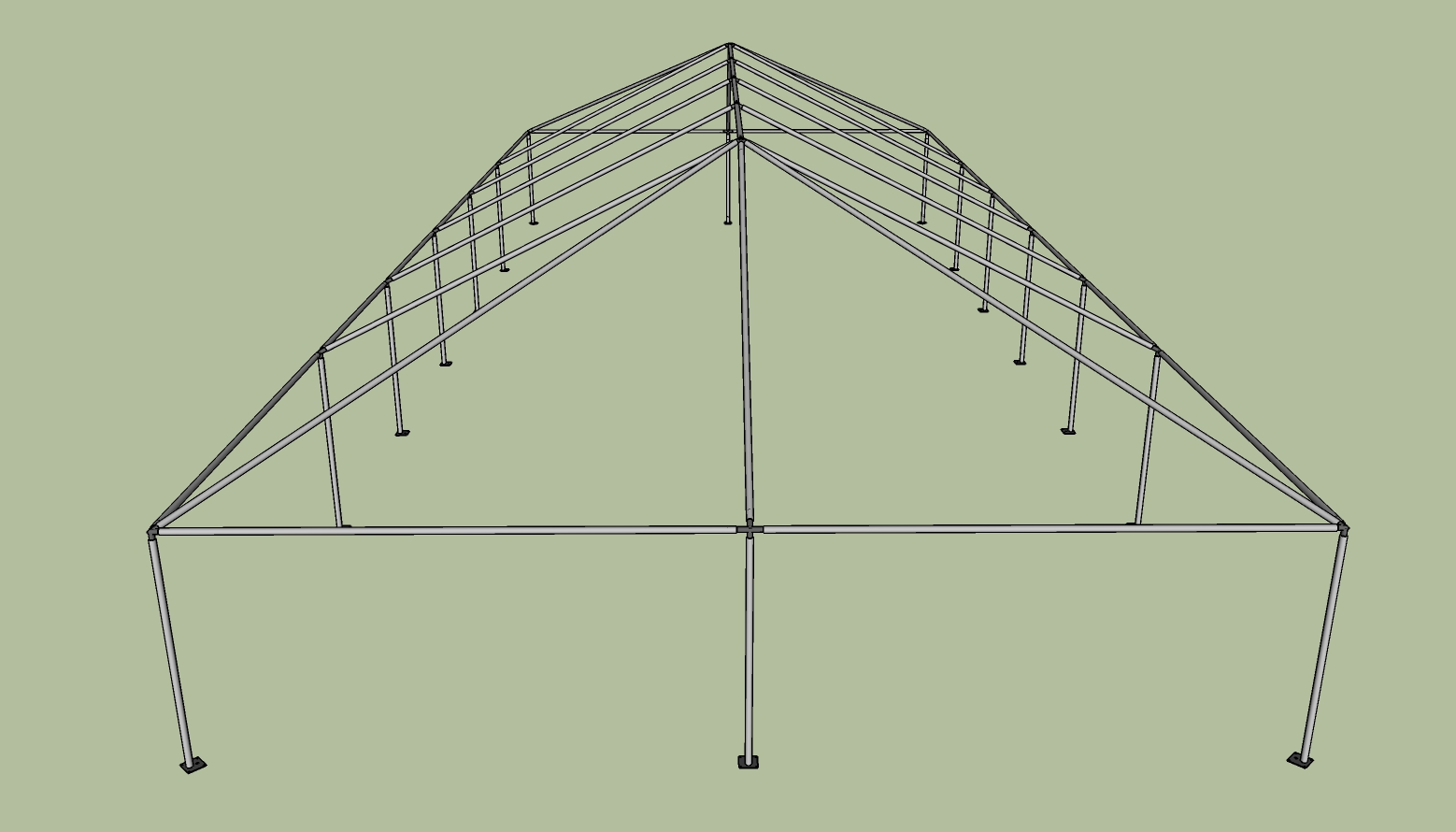30x70 frame tent side view